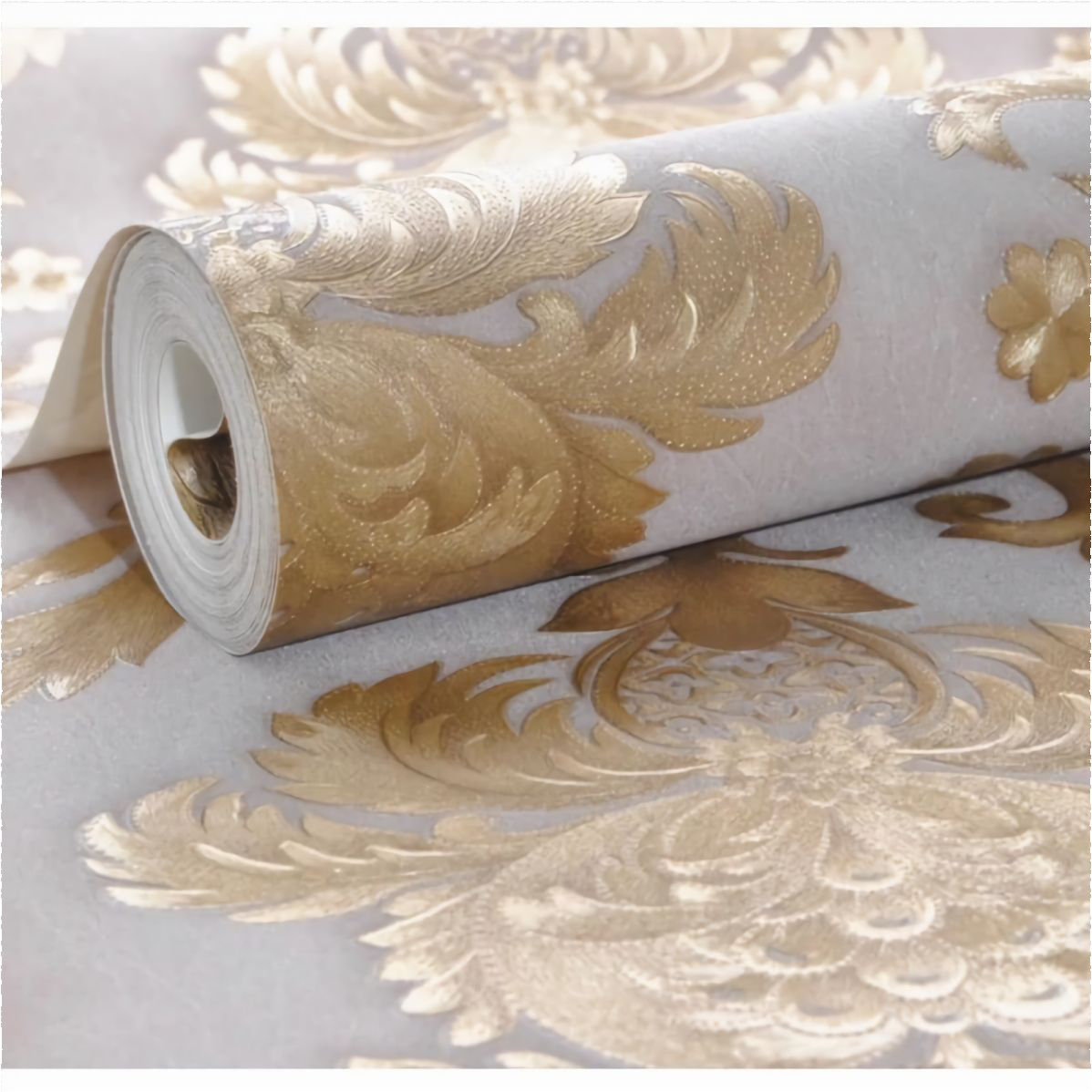 House of Hampton® Deakyne Gold Textured Luxury Classic Damask Wallpaper  Home Decor Wall Paper Roll & Reviews | Wayfair