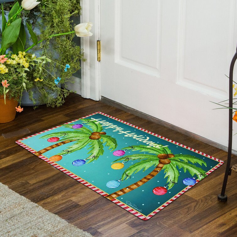 Stylish Shoe Scraper Doormat Indoor Outdoor Floor Mat Entrance Rug with Grit 
