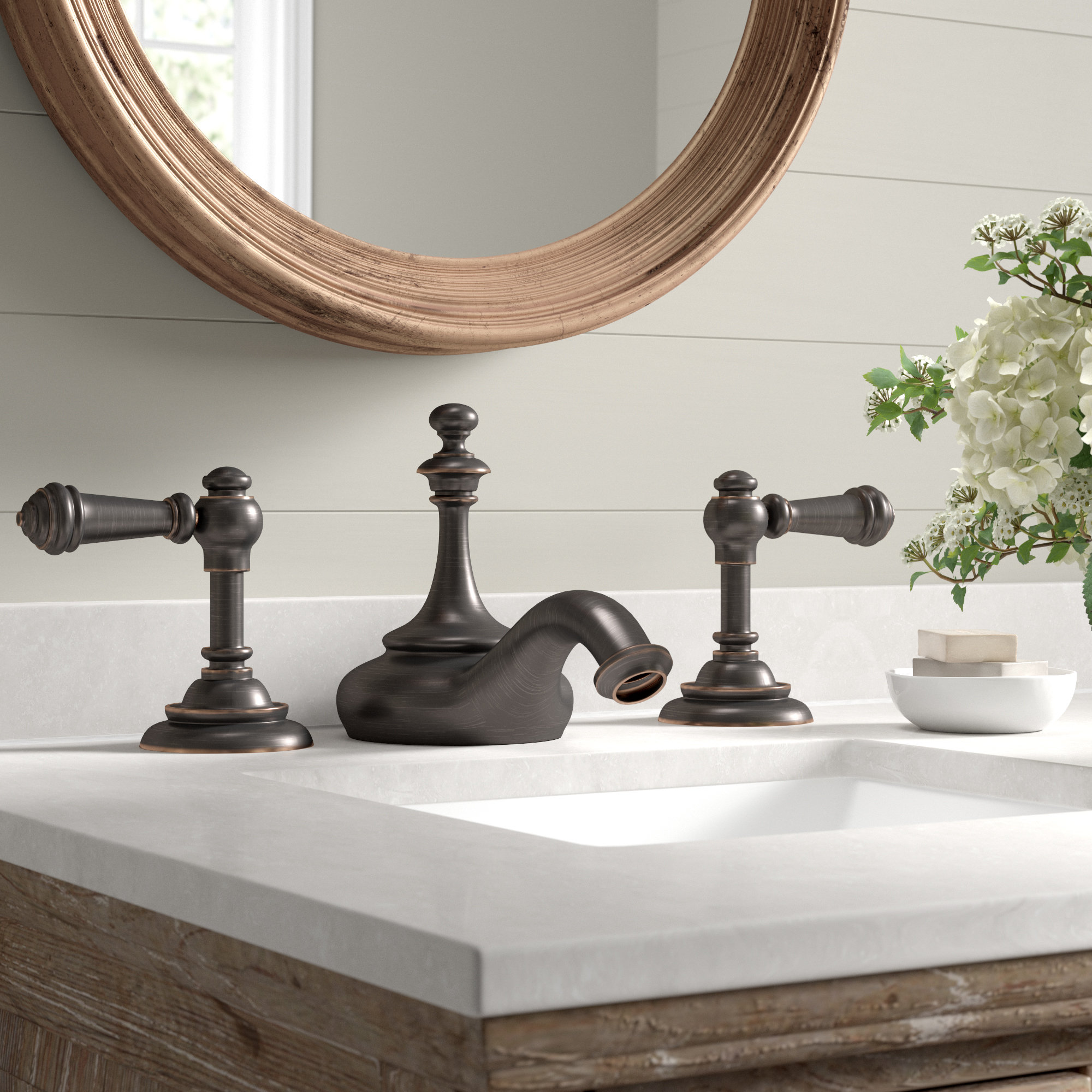 Kohler Artifacts® Widespread Faucet Bathroom Sink with Drain Assembly