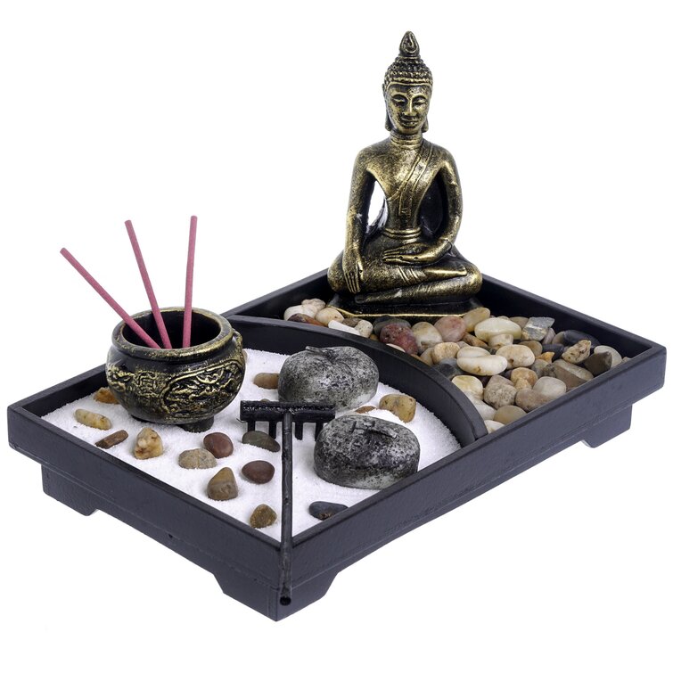 wayfair.de | 7-tlg. Teelichter-Set Zen Garden Buddha aus Stein