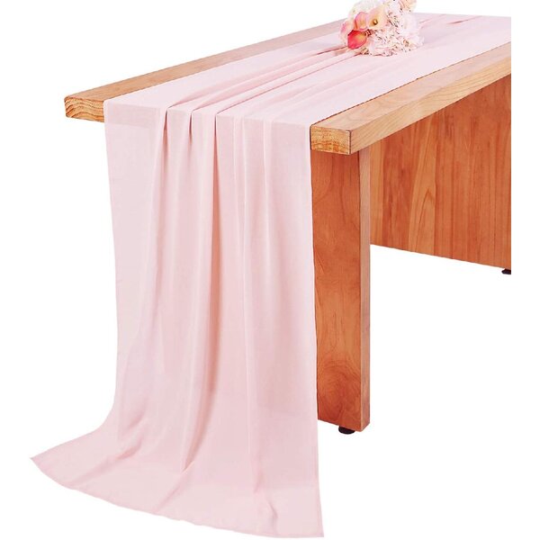 10Ft Chiffon Table Runner 27x120 Inches Long Romantic Valentines Day Table Runner Sheer Bridal Party Table Decorations Hot Pink