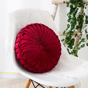 32" Red Round Colorful Decorative Floor Pillow Cover Meditation Cush 22 17 28 