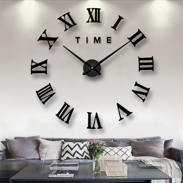Sturdy Silent Round Wall Clock Large Non Ticking Quiet Sweep Movement Room Decor 