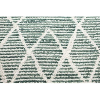 Mercury Row® Bester Handmade Hand-Tufted Wool Green Rug & Reviews | Wayfair