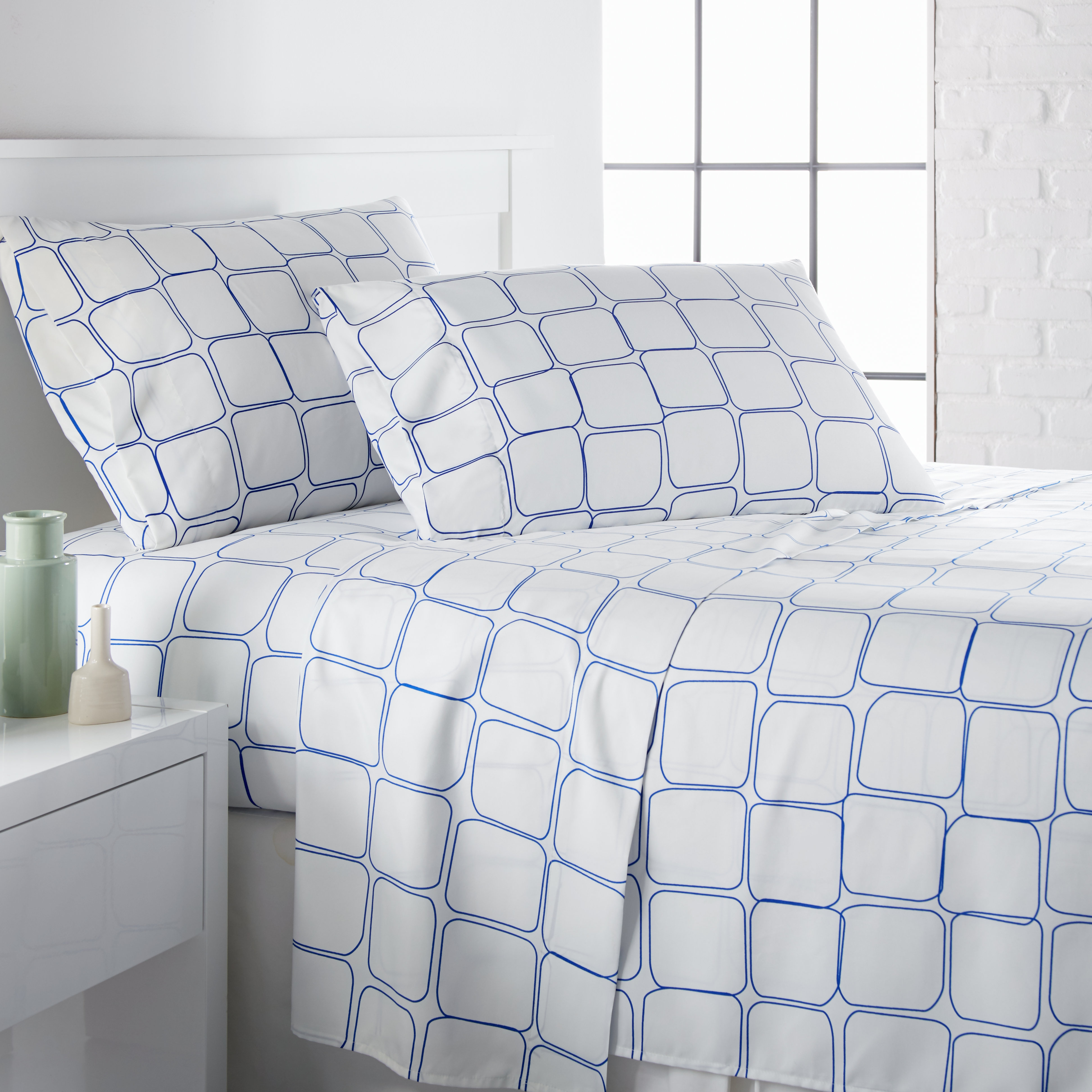 Orren Ellis Almont Tilted Tiles Geometric Sheet Set & Reviews Wayfair