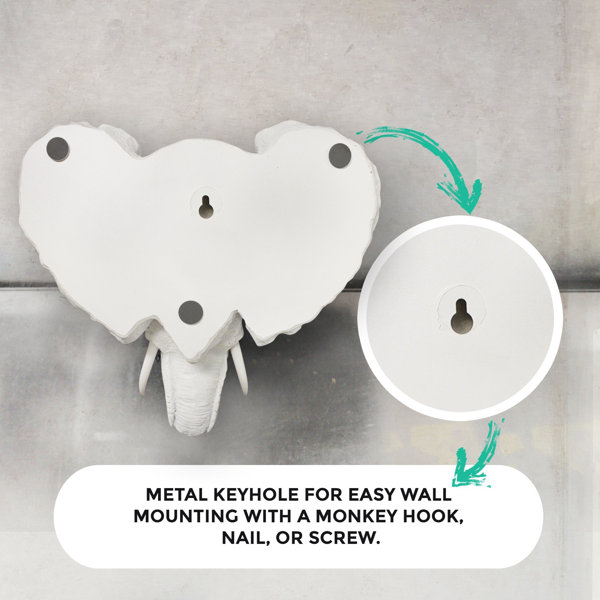 World Menagerie Faux Taxidermy Mini Elephant Head Wall Décor & Reviews