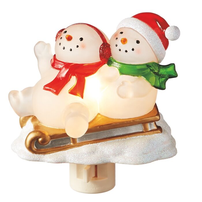 The Holiday Aisle Snowmen on Sleigh Night Light