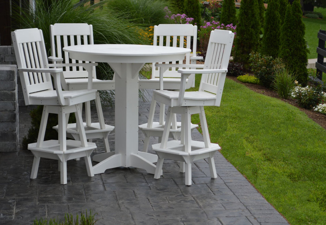 Red Barrel Studio® Nettie Round 4 Person Bar Height Dining Set with