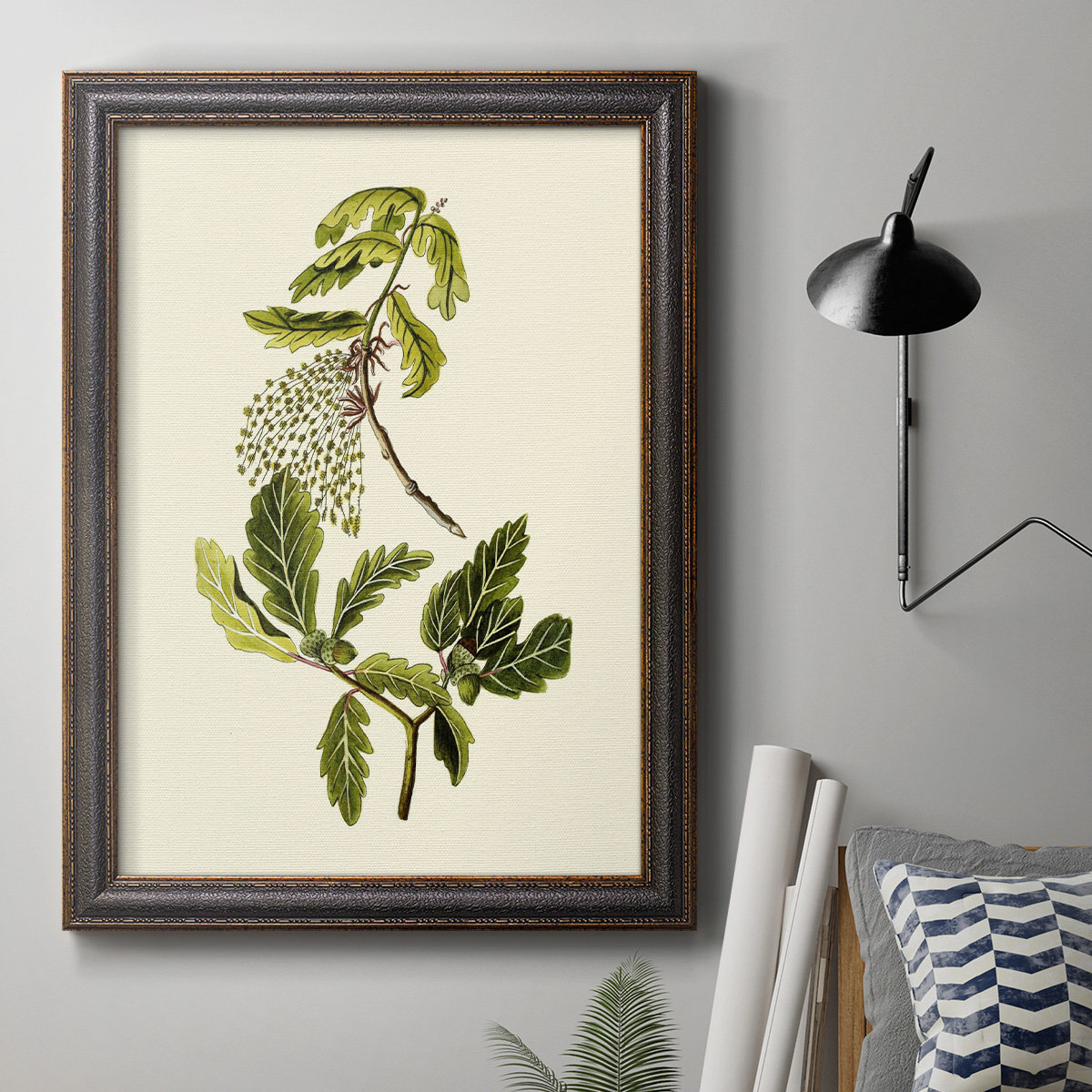 August Grove® Olive Greenery III Picture Frame Painting on Canvas